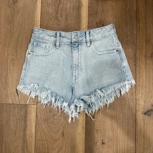 PacSun Blue Jean Shorts with Distressed Frayed Hem
